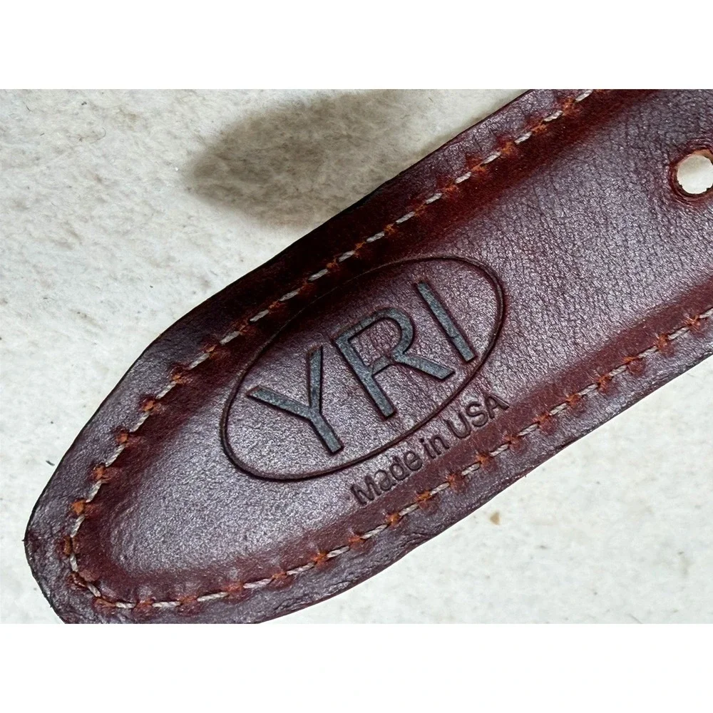 YRI Mediterranean Belt Mens 44 Canvas Leather Nautical Coastal‎ Prep Brass USA